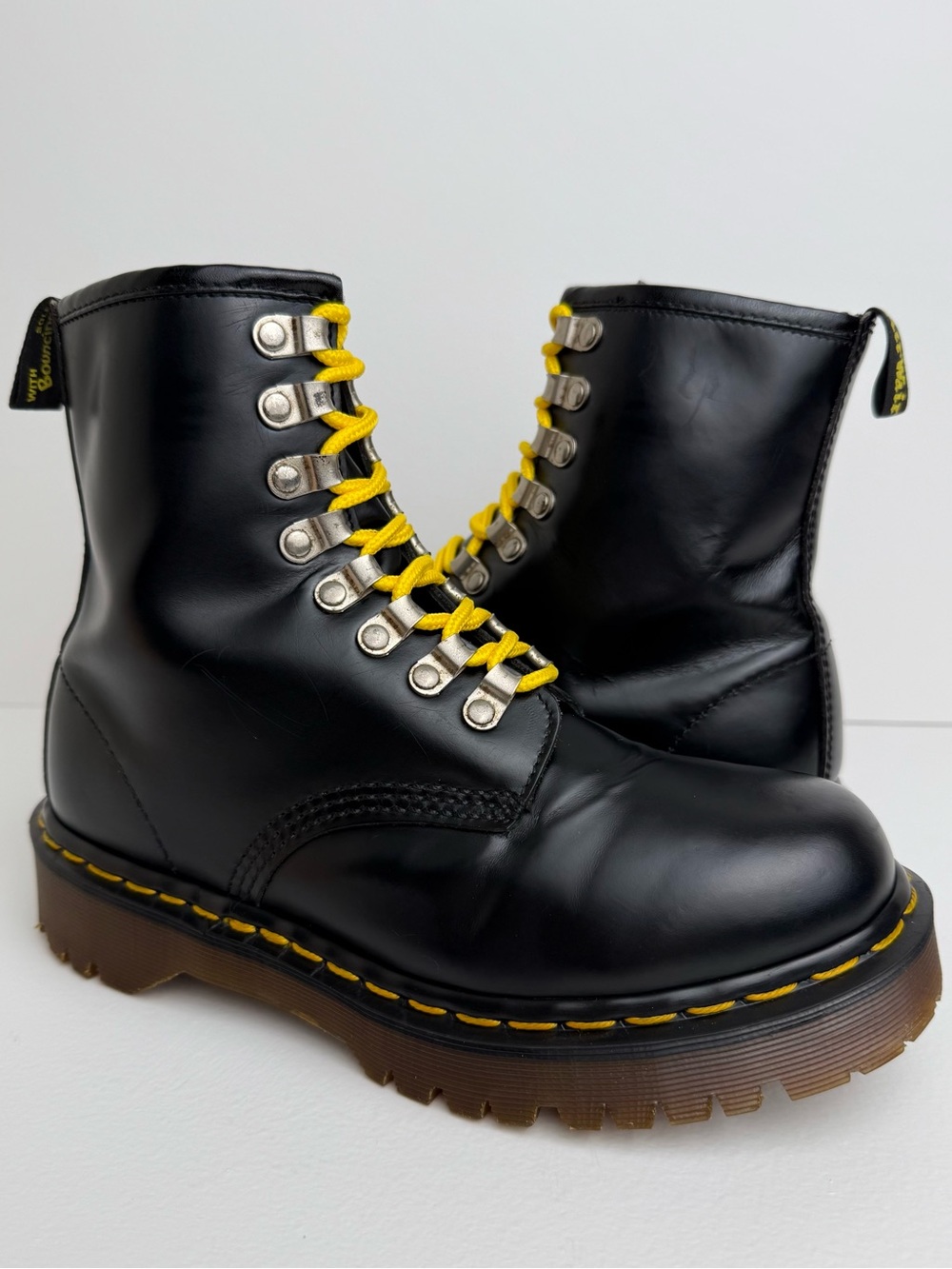 Vintage Dr. Martens Black Leather Tunnel Eye Boots UK 5